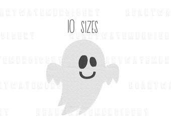 Ghost Embroidery Design – Halloween Fill Stitch (10 Sizes) (Digital Download)