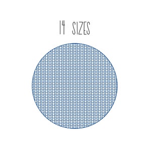 Knockdown circle with pattern stitch 14 SIZES - knockdown embroidery design for embroidery on terry cloth, plush, fleece, high pile fabric