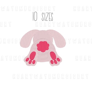 Bunny tush embroidery design 10 SIZES - Easter bunny behind embroidery design bunny butt embroidery file rabbit embroidery design