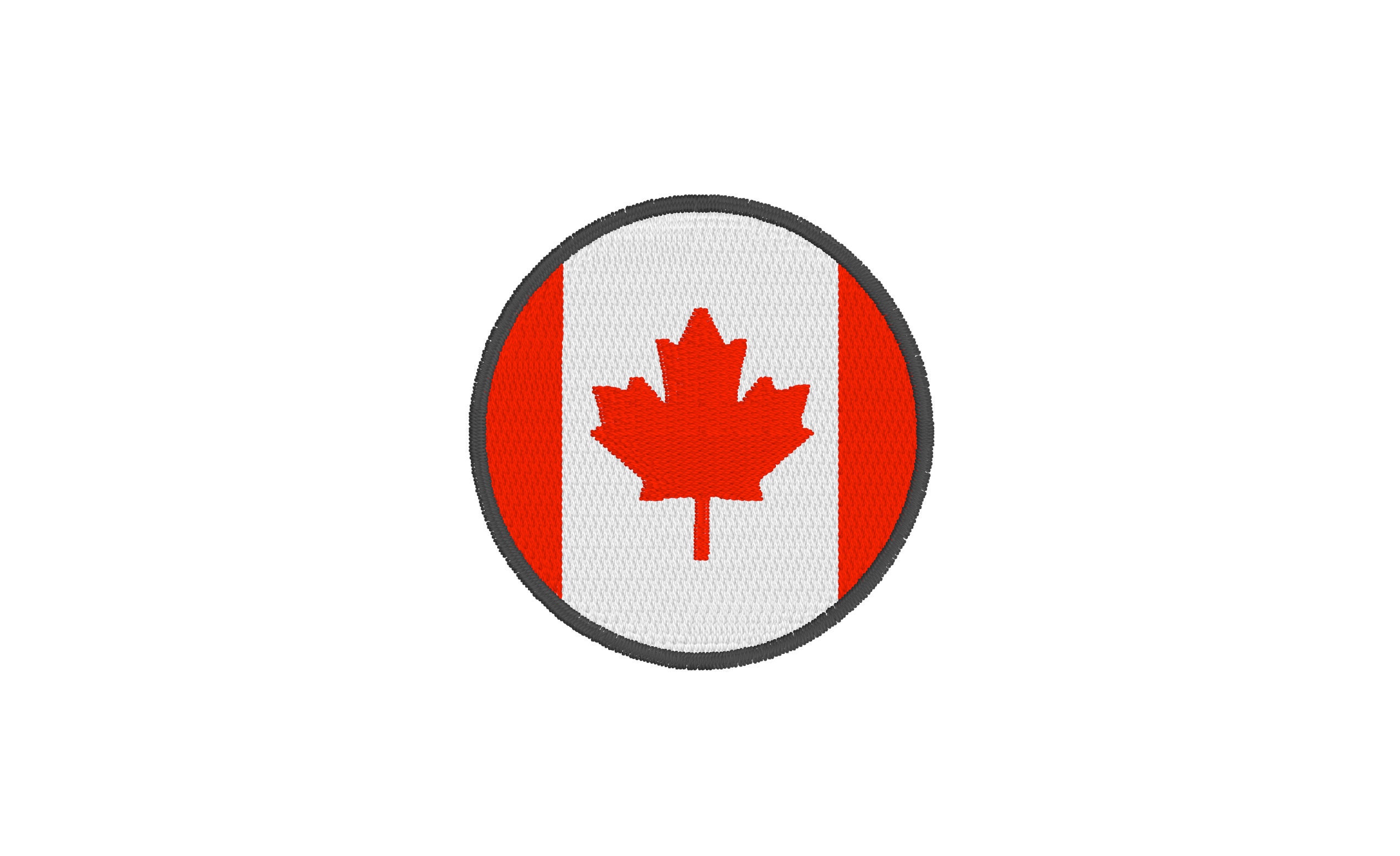 Canada Flag Circle Embroidery Design 3 SIZES Circle Flag | Etsy