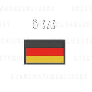 Germany flag embroidery design - 8 SIZES small flag embroidery Germany embroidery German flag patch embroidery file machine embroidery