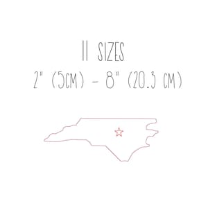 North Carolina state embroidery design 11 SIZES - North Carolina map bean stitch embroidery design state outline embroidery design Raleigh