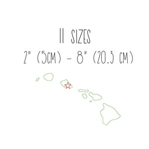 Hawaii state embroidery design 11 SIZES - Hawaii map bean stitch embroidery design US state outline embroidery design Honolulu Hawaii