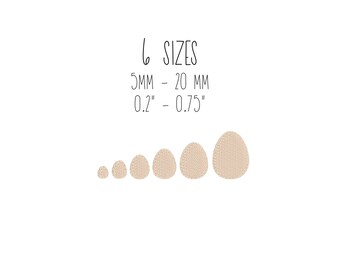 Tiny Egg Embroidery Design: Mini Fill Stitch Easter Embroidery (6 Sizes) (Digital Download)