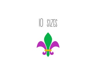 Fleur de lis embroidery design 10 SIZES  - mini fleur-de-lis embroidery design lily flower embroidery design machine embroidery Mardi Gras