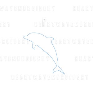 Dolphin bean stitch embroidery design 14 SIZES - dolphin outline embroidery design vintage stitch dolphin embroidery pes jef
