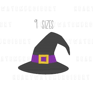 Witch hat embroidery design 9 SIZES  - mini witch&#39;s hat embroidery design halloween embroidery design pointy hat embroidery design pes dst