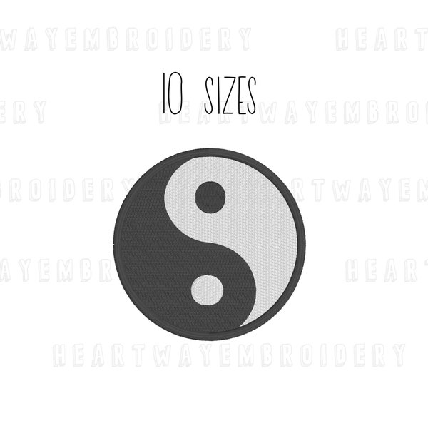 Mini yinyang embroidery design 10 SIZES - yin and yang embroidery design yin-yang embroidery design Chinese symbol embroidery design pes dst