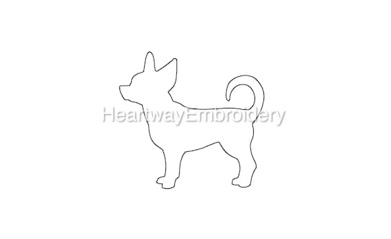 Dog Outline Embroidery Design 6 Sizes Chihuahua Embroidery Etsy