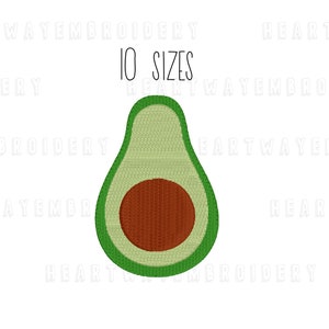 Mini Avocado Stickdatei 10 SIZES - Avocado mini Stickdatei guacamole kleine Avocado Stickdatei vegatable pes
