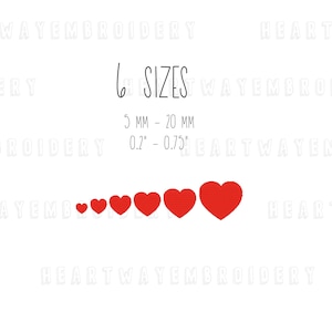 Winziges Herz Stickdatei 6 SIZES - kleines Stickmuster Herz mini Stickdatei kleines Herz Stickdatei mini Herz pes dst