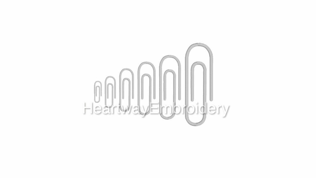 Mini Paperclip Embroidery Design 6 SIZES Paper Clip Etsy