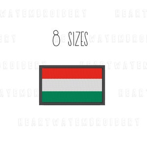 Hungary flag embroidery design - 8 SIZES small flag embroidery Hungary embroidery Hungarian flag patch embroidery file machine embroidery