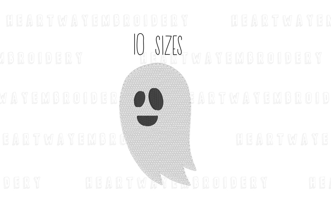Ghost Embroidery Design 8 SIZES Cute Ghost Embroidery Etsy