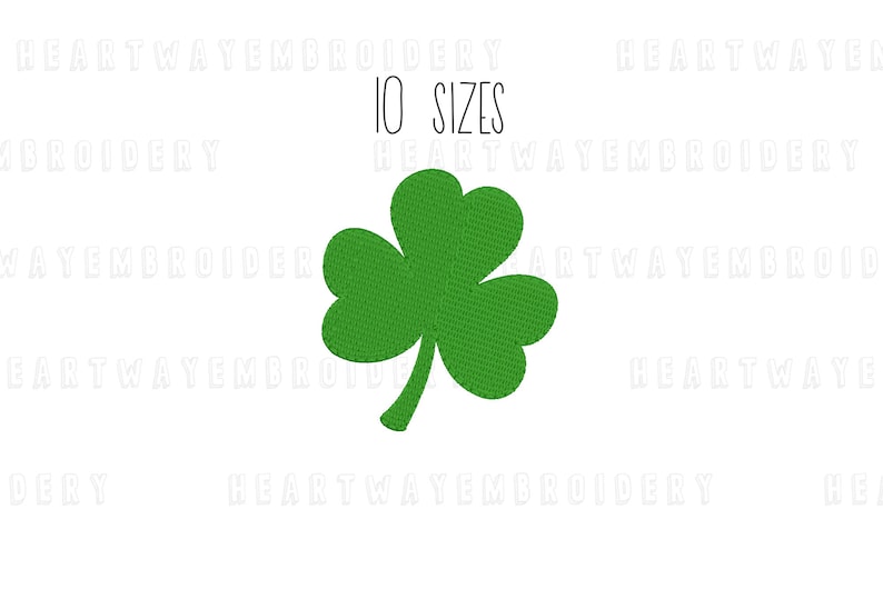 Shamrock embroidery design 10 SIZES shamrock embroidery design clover embroidery Saint Patrick's Day embroidery design three leaf clover image 1