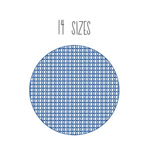 Knockdown circle with pattern stitch 14 SIZES - knockdown embroidery design for embroidery on terry cloth, plush, fleece, high pile fabric
