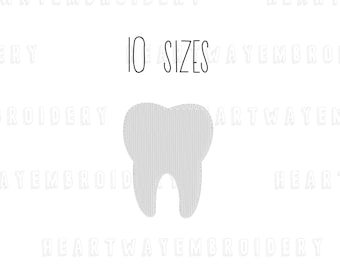 Mini Tooth Embroidery Design: Dentist Tooth Fairy File (10 Sizes) (Digital Download)
