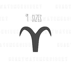 Mini Stickdatei Widder in 9 Größen - Stickdatei Sternzeichen Widder Sternzeichen März April Astrologie Stickdatei pes
