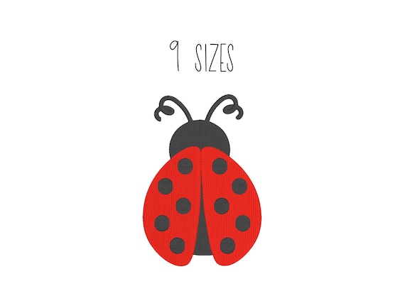 Mini Ladybug Embroidery Design: Fill Stitch (9 Sizes) (Digital Download)