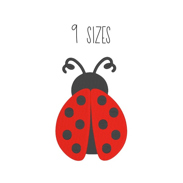 Mini ladybug embroidery design 9 SIZES - filled ladybug embroidery design, mini embroidery design insect machine embroidery lady bug