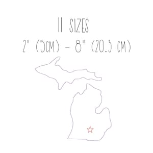 Michigan state embroidery design 11 SIZES - Michigan map bean stitch embroidery design US state outline embroidery design Lansing Michigan