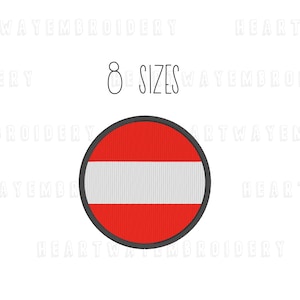 Austria flag embroidery design 8 SIZES machine embroidery round flag embroidery Austrian flag embroidery country flag mini embroidery file