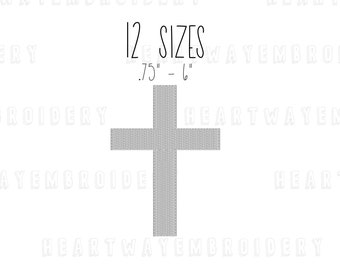 Cross embroidery design 12 SIZES  - fill stitch cross embroidery small cross embroidery design mini cross Christian embroidery design pes