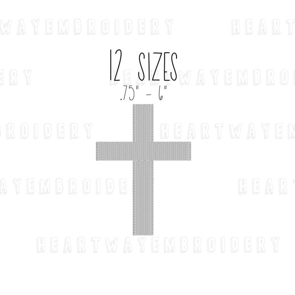 Motif de broderie croix 12 TAILLES - broderie au point de remplissage petite croix motif de broderie mini croix motif de broderie chrétienne pes