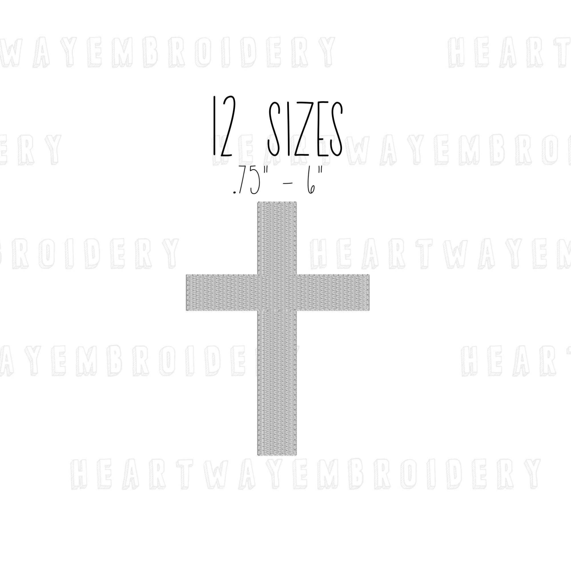 Cross embroidery design 12 SIZES  - fill stitch cross embroidery small cross embroidery design mini cross Christian embroidery design pes
