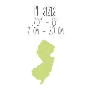 New Jersey State Stickdatei 14 GRÖßEN - Füllstich New Jersey Karte Stickdatei Stickdatei New Jersey Silhouette