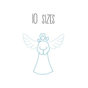 Angel outline embroidery design 10 SIZES - bean stitch angel embroidery design Christian embroidery design mini angel embroidery pes