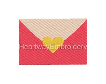 Love letter mini embroidery design 3 SIZES - filled envelope embroidery design, love mini embroidery design, valentine embroidery design