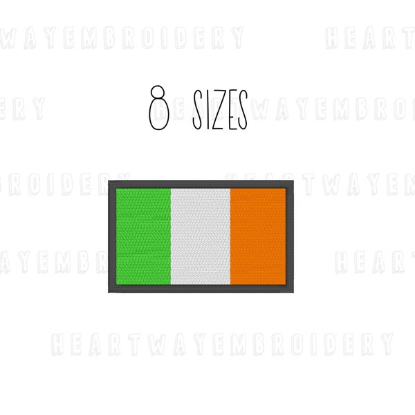 Ireland flag embroidery design - 8 SIZES flag patch embroidery Ireland embroidery Irish flag embroidery file machine embroidery pes