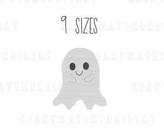 Ghost Embroidery Design – Halloween Fill Stitch File (9 Sizes) (Digital Download)