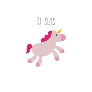 Mini unicorn embroidery design 10 SIZES - filled unicorn embroidery design jumping unicorn mini embroidery design