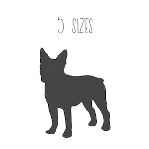 Boston terrier embroidery design 5 SIZES  - boston terrier silhouette embroidery design mini dog  machine embroidery design