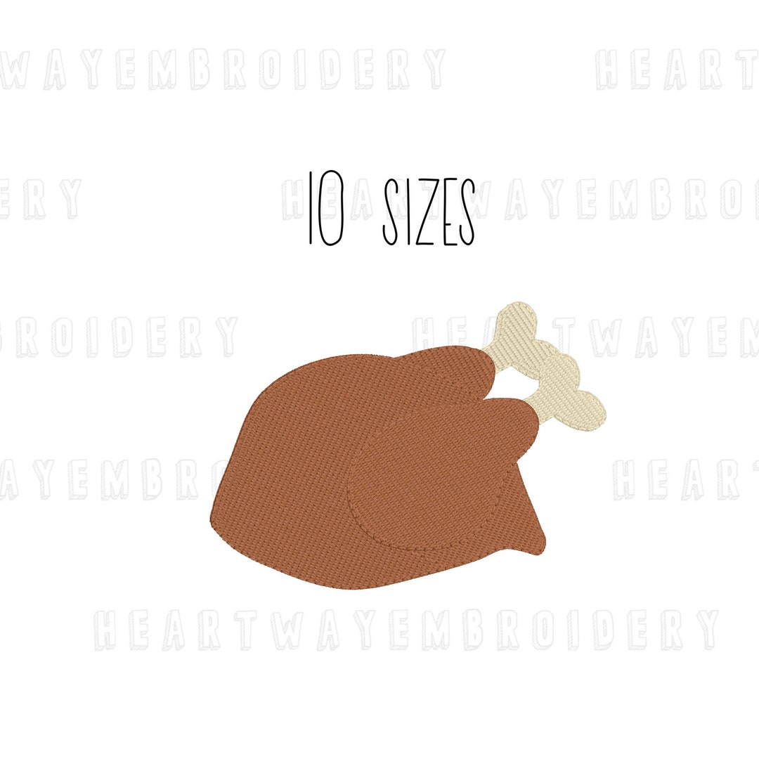 Turkey Embroidery Design 10 SIZES Roast Chicken Embroidery Design Thanksgiving Dinner Embroidery
