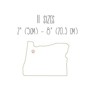 Broderidesign för Oregon-karta: Statskonturer, bönstygn (11 storlekar) (digital nedladdning)