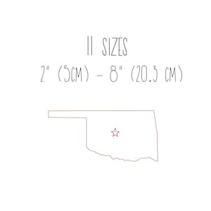 Broderidesign för Oklahoma-karta: Kontur med bönstygn (11 storlekar) (digital nedladdning)