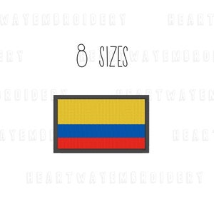 Colombia flag embroidery design - 8 SIZES flag patch embroidery Colombia embroidery Colombian flag embroidery file machine embroidery