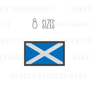 Scotland flag embroidery design 8 SIZES flag patch embroidery design Scotland embroidery Scottish flag embroidery file pes jef dst vp3