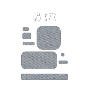 Knockdown stitch 68 SIZES rectangles and squares - knockdown embroidery design for embroidery on high pile fabrics