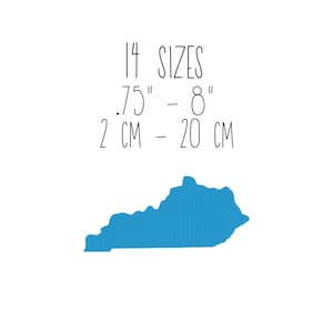 Kentucky state embroidery design 14 SIZES - fill stitch Kentucky map embroidery design US state embroidery design Kentucky silhouette