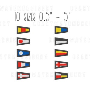Maritime Zahlen Stickdatei 10 SIZES Maschinenstickerei Maritime Zahlen Maritime Signalflagge Zahlen Stickdatei Maritime Flagge