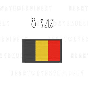 Belgium flag embroidery design 8 SIZES flag patch embroidery design Belgium embroidery file Belgian flag embroidery file machine embroidery