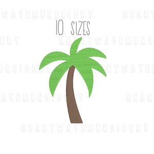 Mini palm tree embroidery design 10 SIZES - summer embroidery design mini beach embroidery design coconut tree embroidery design pes dst