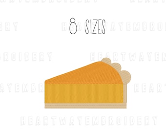 Pumpkin Pie Embroidery Design: Mini Slice Embroidery (8 Sizes) (Digital Download)