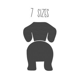 Dachshund butt embroidery design 7 SIZES  - dachshund embroidery design silhouette dog butt mini embroidery dog backside silhouette