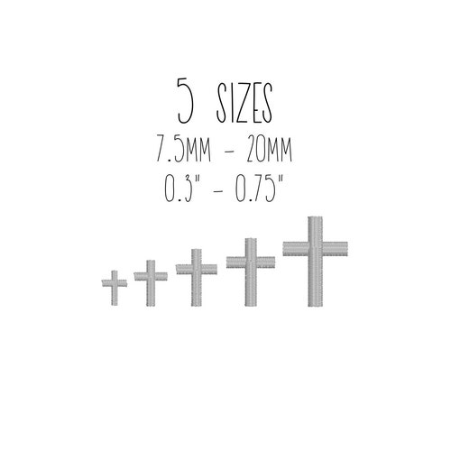 Tiny Cross Embroidery Design 5 SIZES Crucifix Tiny Etsy