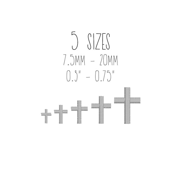Tiny Cross Embroidery Design: Mini Crucifix (5 Sizes) (Digital Download)